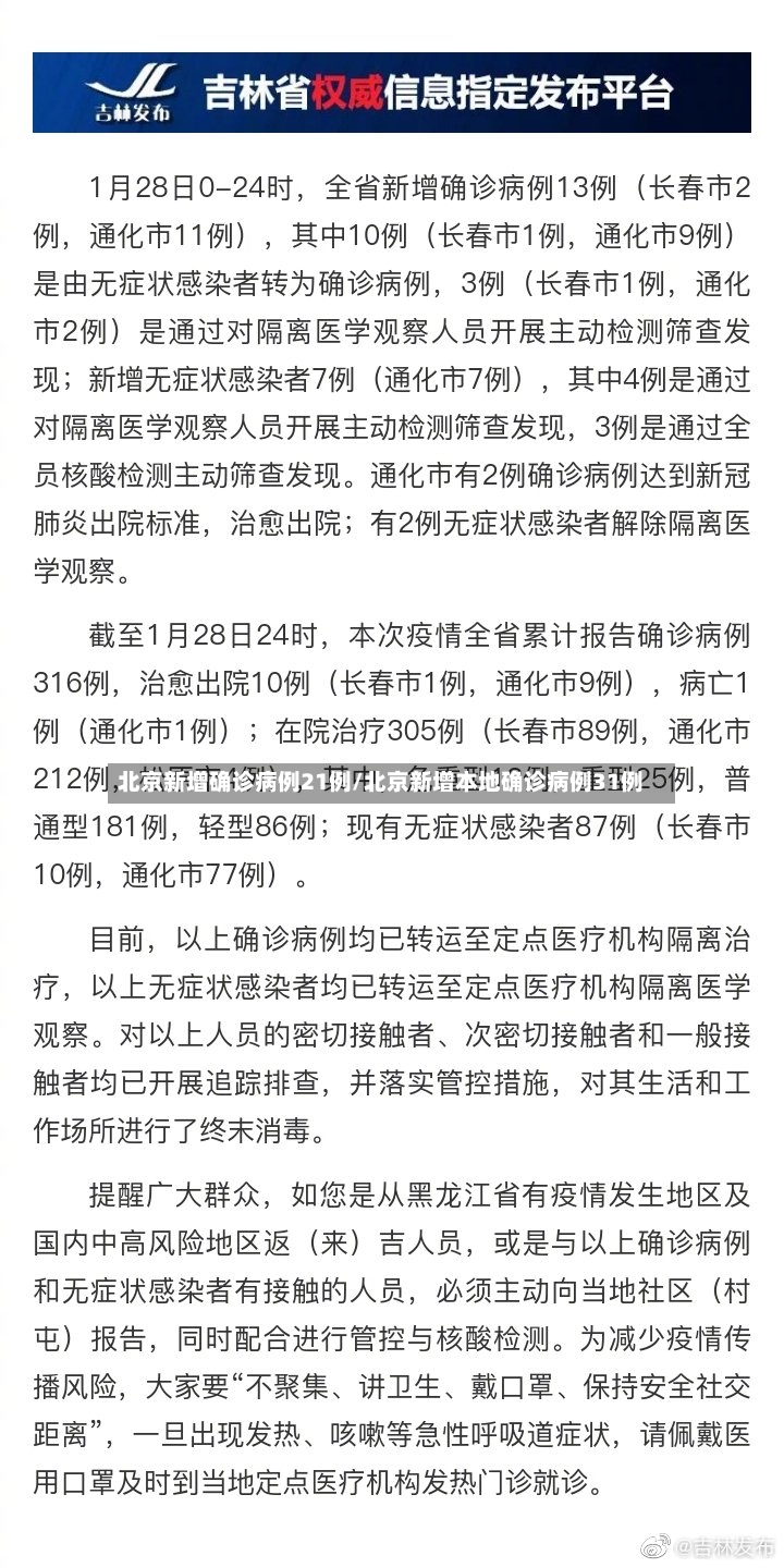 北京新增确诊病例21例/北京新增本地确诊病例31例