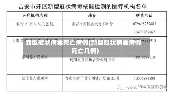 新型冠状病毒死亡病例(新型冠状病毒病例死亡几例)