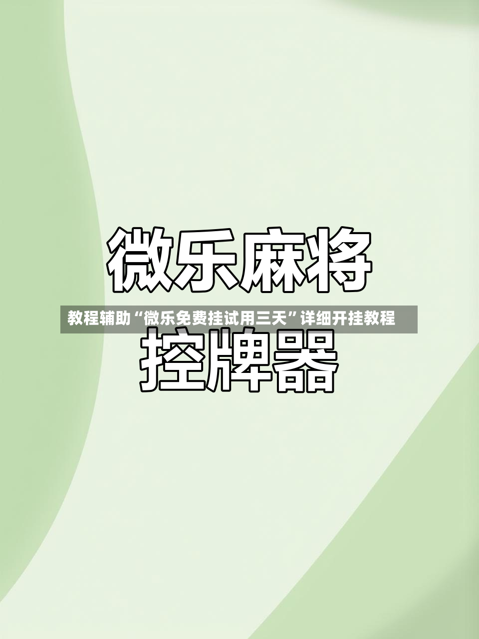 教程辅助“微乐免费挂试用三天	”详细开挂教程-第2张图片