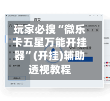 玩家必搜“微乐卡五星万能开挂器”(开挂)辅助透视教程-第2张图片