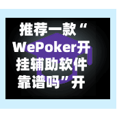 推荐一款“WePoker开挂辅助软件靠谱吗”开挂神器{透视辅助}全揭秘
