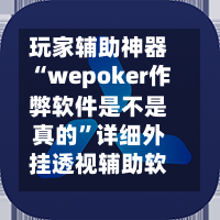 玩家辅助神器“wepoker作弊软件是不是真的”详细外挂透视辅助软件教程-第2张图片