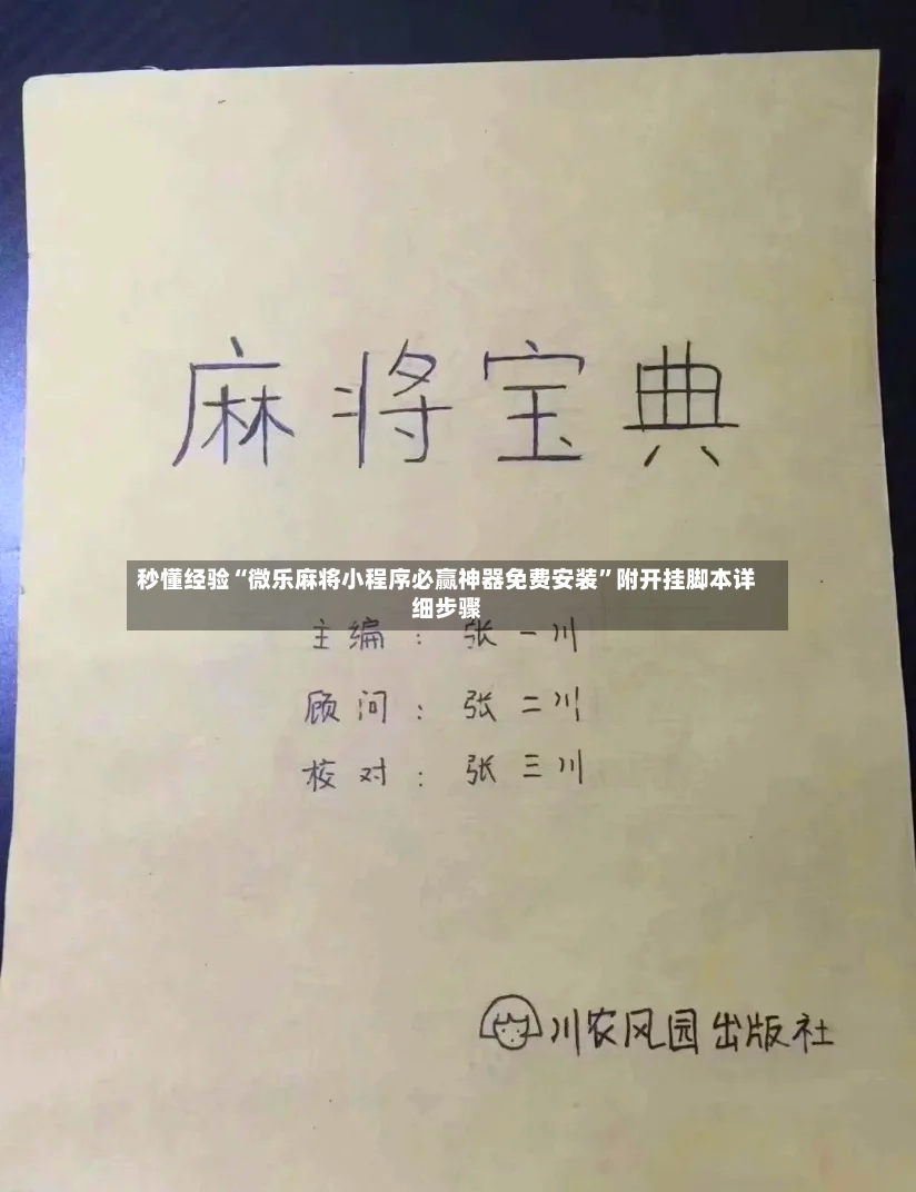 秒懂经验“微乐麻将小程序必赢神器免费安装”附开挂脚本详细步骤-第2张图片