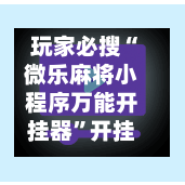 玩家必搜“微乐麻将小程序万能开挂器”开挂(透视)辅助神器-第3张图片