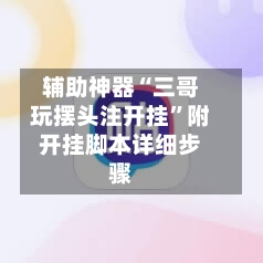辅助神器“三哥玩摆头注开挂”附开挂脚本详细步骤-第2张图片