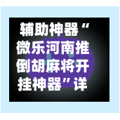 辅助神器“微乐河南推倒胡麻将开挂神器”详细透视辅助教程-第2张图片