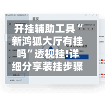 开挂辅助工具“新鸿狐大厅有挂吗”透视挂!详细分享装挂步骤-第2张图片