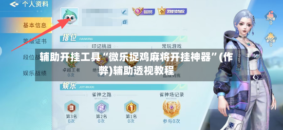 辅助开挂工具“微乐捉鸡麻将开挂神器	”(作弊)辅助透视教程-第3张图片