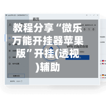 教程分享“微乐万能开挂器苹果版”开挂(透视)辅助-第2张图片