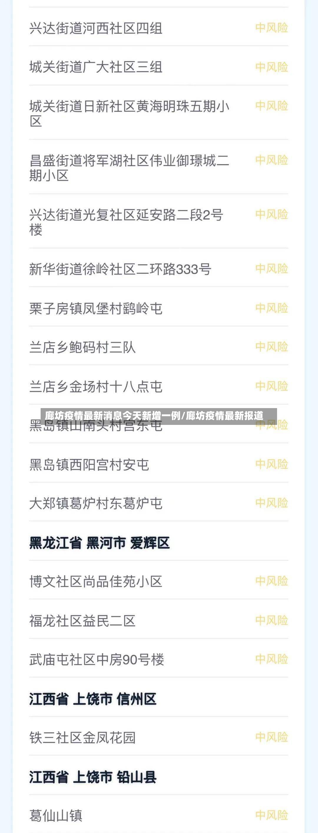 廊坊疫情最新消息今天新增一例/廊坊疫情最新报道
