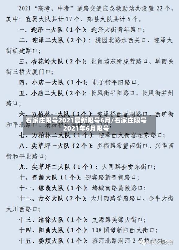 石家庄限号2021最新限号6月/石家庄限号2021年6月限号-第2张图片