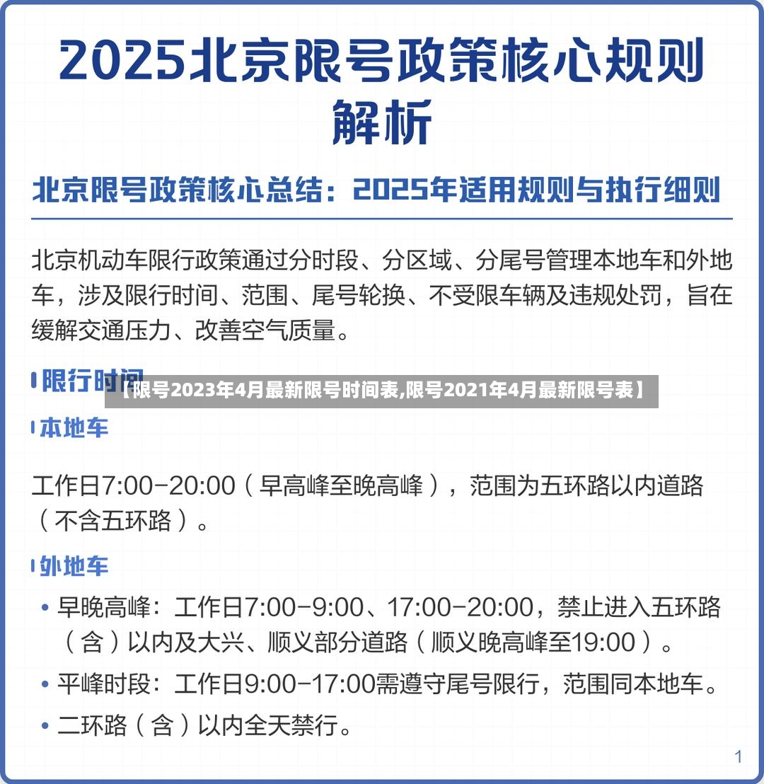 【限号2023年4月最新限号时间表,限号2021年4月最新限号表】