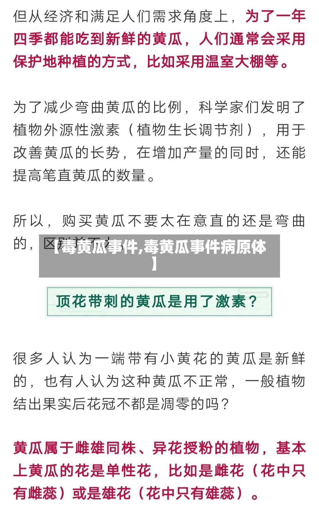 【毒黄瓜事件,毒黄瓜事件病原体】