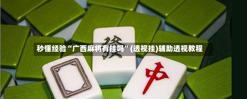 秒懂经验“广西麻将有挂吗”(透视挂)辅助透视教程-第2张图片
