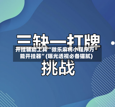 开挂辅助工具“微乐麻将小程序万能开挂器”(曝光透视必备猫腻)