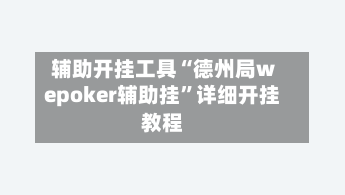 辅助开挂工具“德州局wepoker辅助挂”详细开挂教程-第3张图片