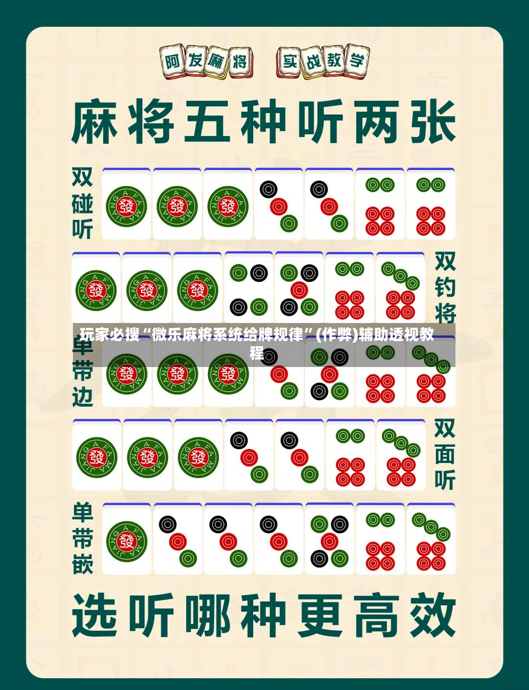 玩家必搜“微乐麻将系统给牌规律	”(作弊)辅助透视教程-第3张图片