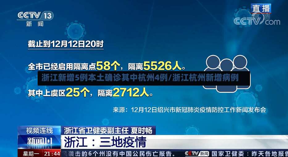 浙江新增5例本土确诊其中杭州4例/浙江杭州新增病例