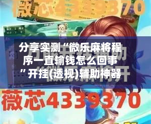 分享实测“微乐麻将程序一直输钱怎么回事”开挂(透视)辅助神器-第2张图片