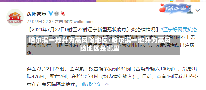 哈尔滨一地升为高风险地区/哈尔滨一地升为高风险地区是哪里