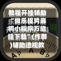 教程开挂辅助“微乐捉鸡麻将小程序万能挂下载”(作弊)辅助透视教程-第2张图片