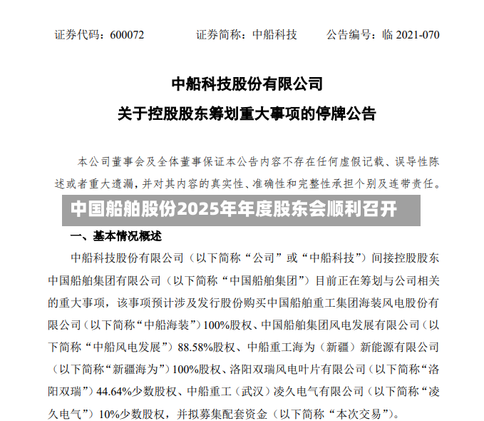 中国船舶股份2025年年度股东会顺利召开