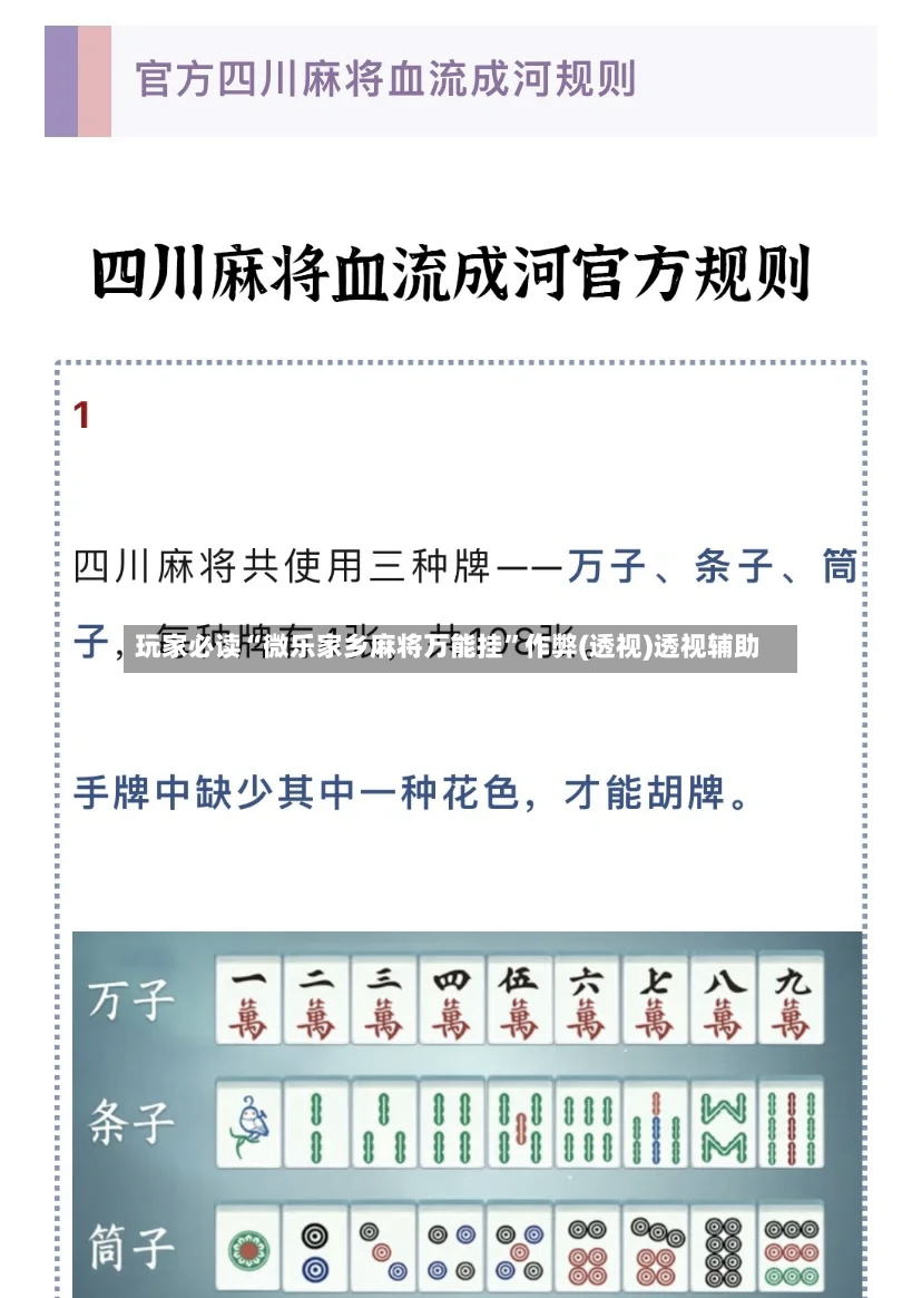 玩家必读“微乐家乡麻将万能挂”作弊(透视)透视辅助