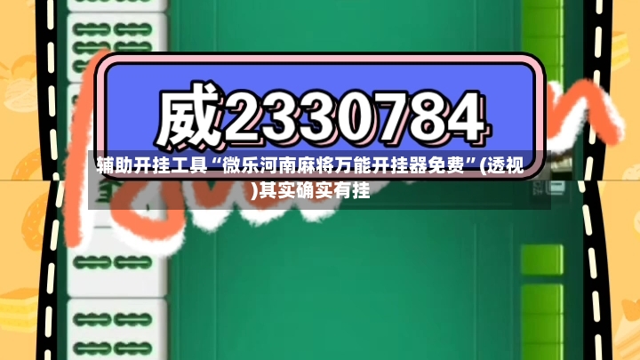 辅助开挂工具“微乐河南麻将万能开挂器免费	”(透视)其实确实有挂-第3张图片