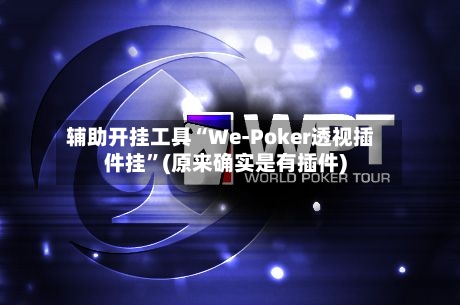 辅助开挂工具“We-Poker透视插件挂”(原来确实是有插件)