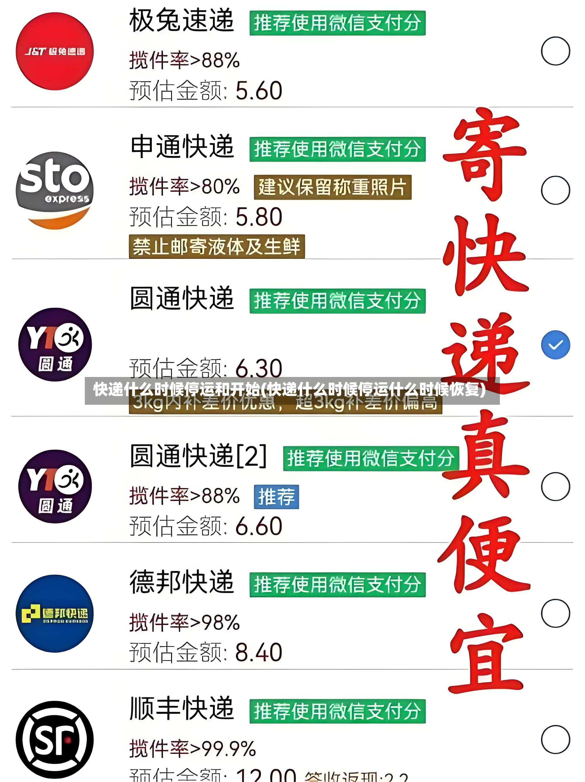 快递什么时候停运和开始(快递什么时候停运什么时候恢复)-第2张图片