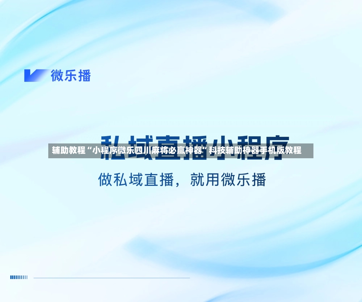 辅助教程“小程序微乐四川麻将必赢神器”科技辅助神器手机版教程-第2张图片