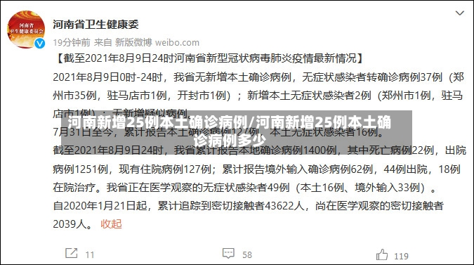 河南新增25例本土确诊病例/河南新增25例本土确诊病例多少