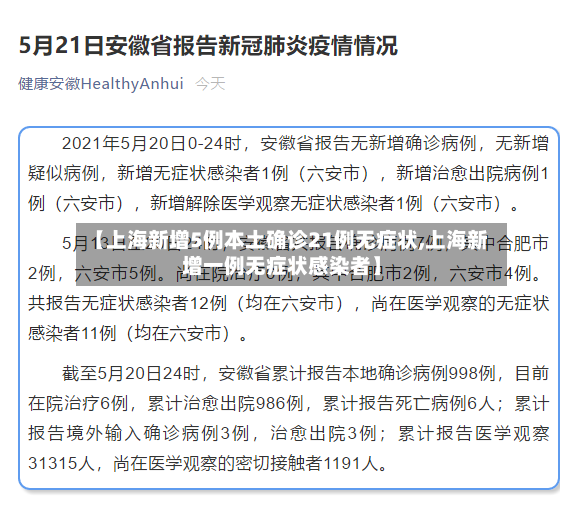 【上海新增5例本土确诊21例无症状,上海新增一例无症状感染者】-第2张图片