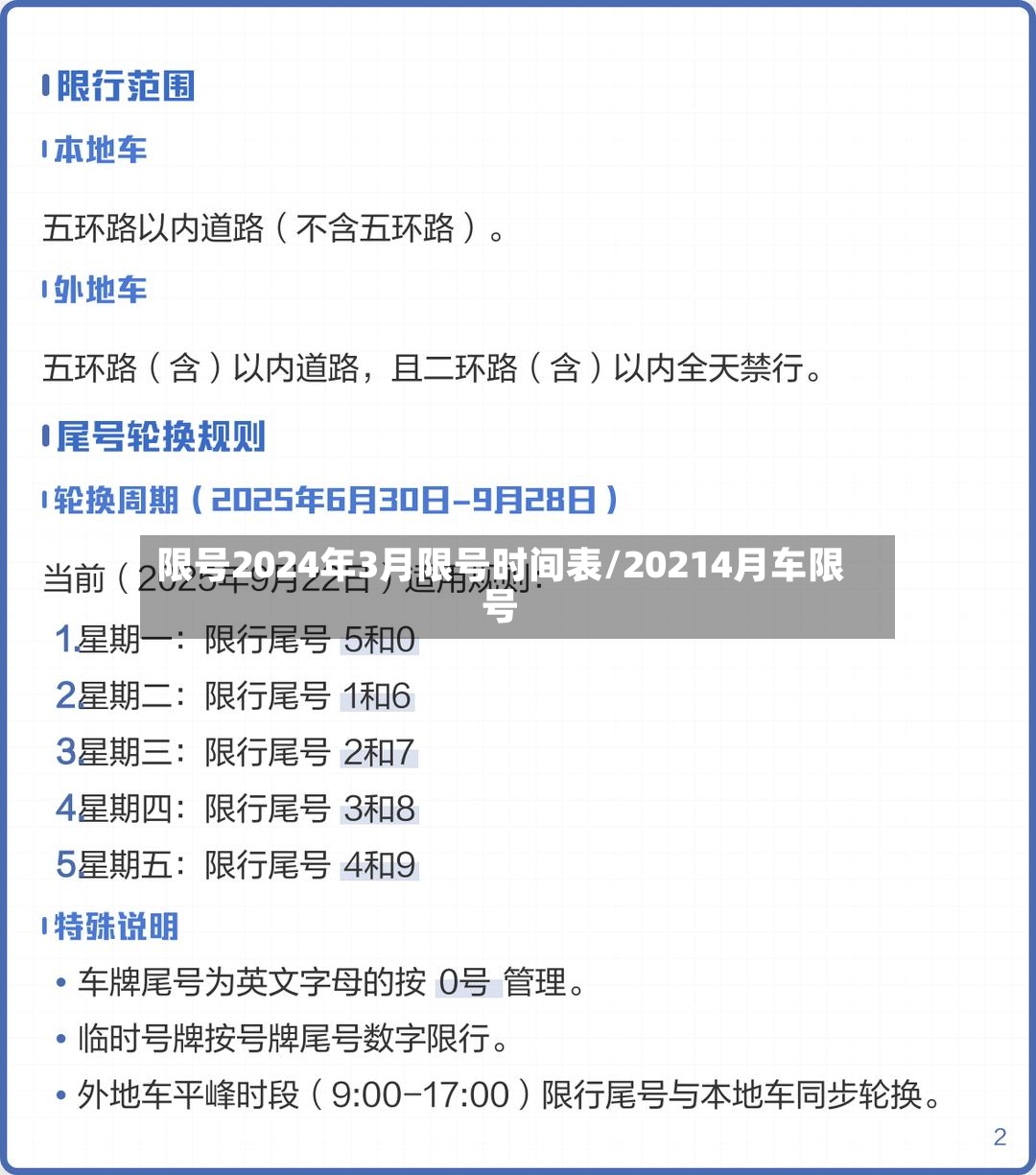 限号2024年3月限号时间表/20214月车限号-第2张图片