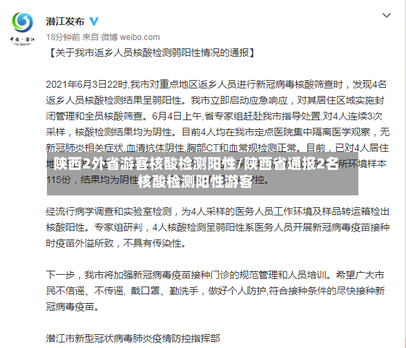 陕西2外省游客核酸检测阳性/陕西省通报2名核酸检测阳性游客-第3张图片