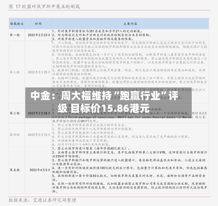 中金：周大福维持“跑赢行业	”评级 目标价15.86港元-第3张图片