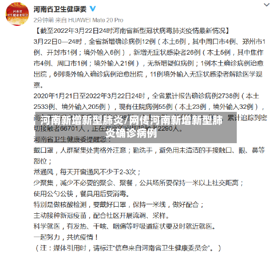 河南新增新型肺炎/网传河南新增新型肺炎确诊病例