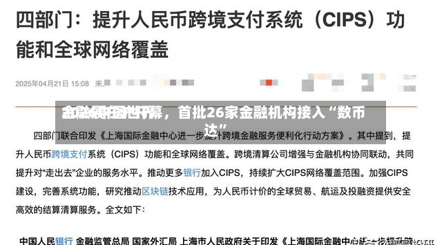 2026中国世界金融展在沪开幕，首批26家金融机构接入“数币达	”-第2张图片