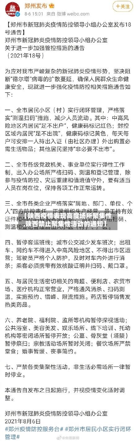 【陕西疫情表现高度场所聚集性,陕西禁止聚集性活动的通知】