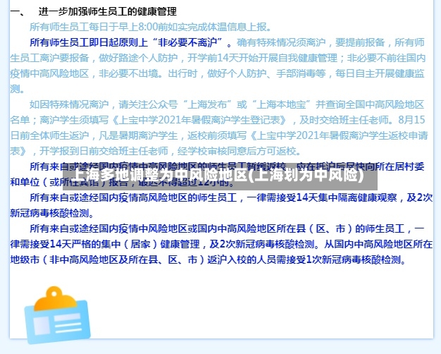 上海多地调整为中风险地区(上海划为中风险)-第2张图片