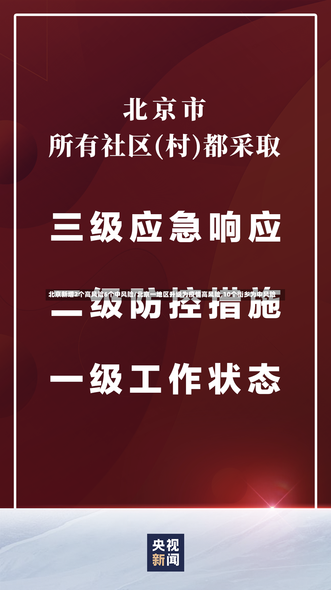 北京新增2个高风险6个中风险/北京一地区升级为疫情高风险,10个街乡为中风险-第3张图片