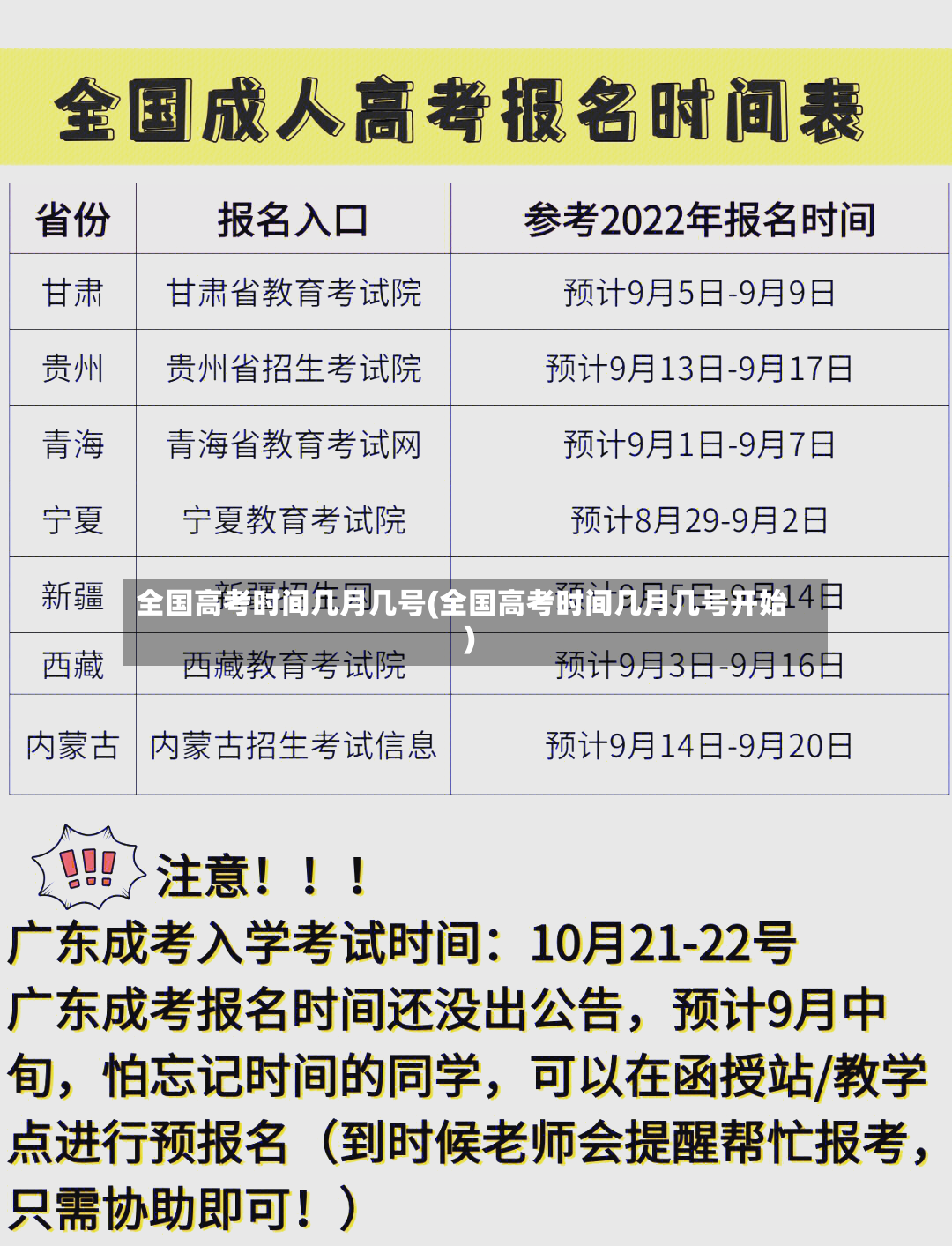 全国高考时间几月几号(全国高考时间几月几号开始)