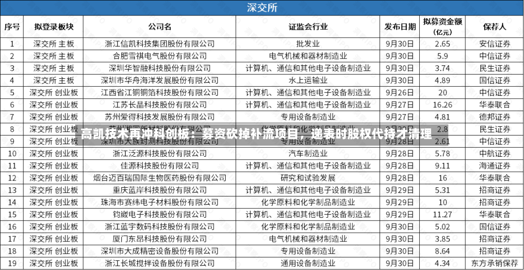 高凯技术再冲科创板：募资砍掉补流项目，递表时股权代持才清理