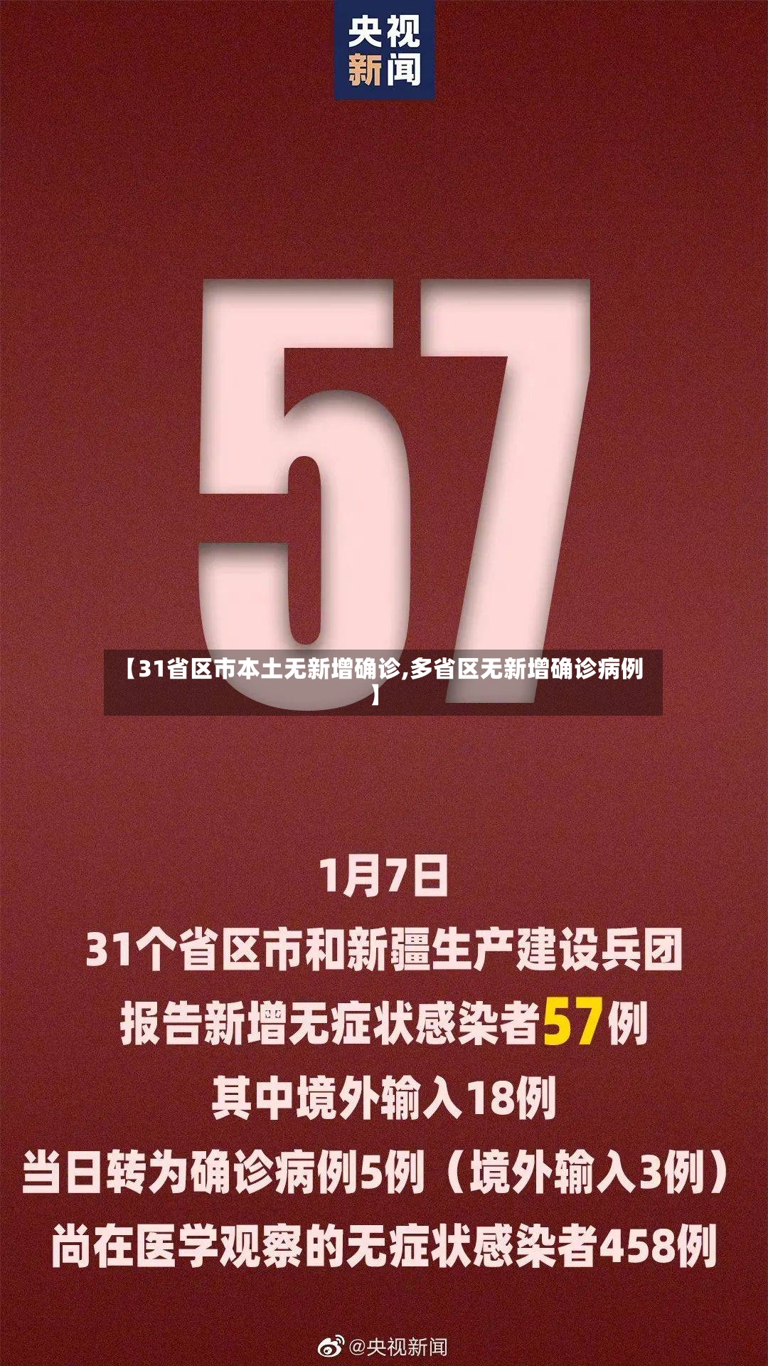 【31省区市本土无新增确诊,多省区无新增确诊病例】