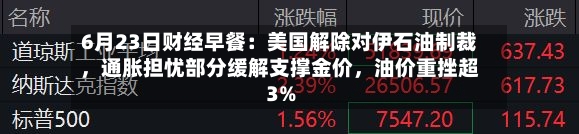 6月23日财经早餐：美国解除对伊石油制裁，通胀担忧部分缓解支撑金价，油价重挫超3%-第3张图片