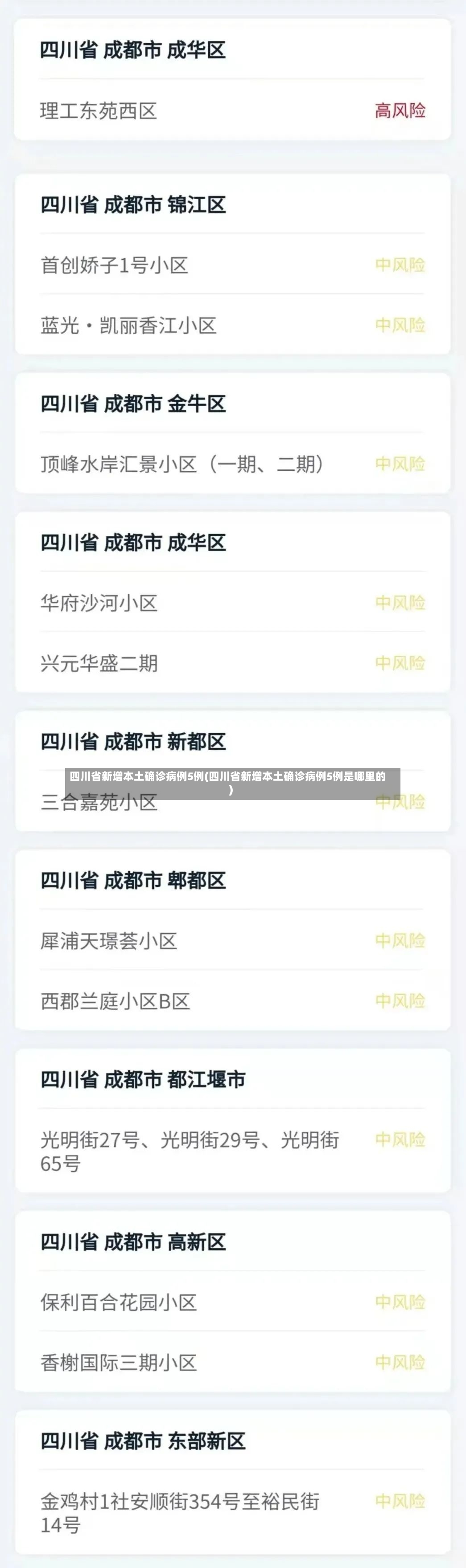 四川省新增本土确诊病例5例(四川省新增本土确诊病例5例是哪里的)-第3张图片