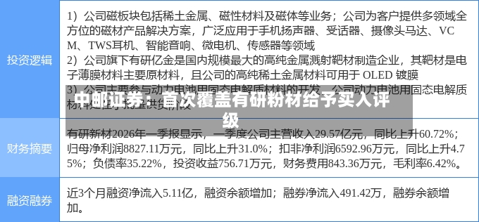 中邮证券:首次覆盖有研粉材给予买入评级-第2张图片